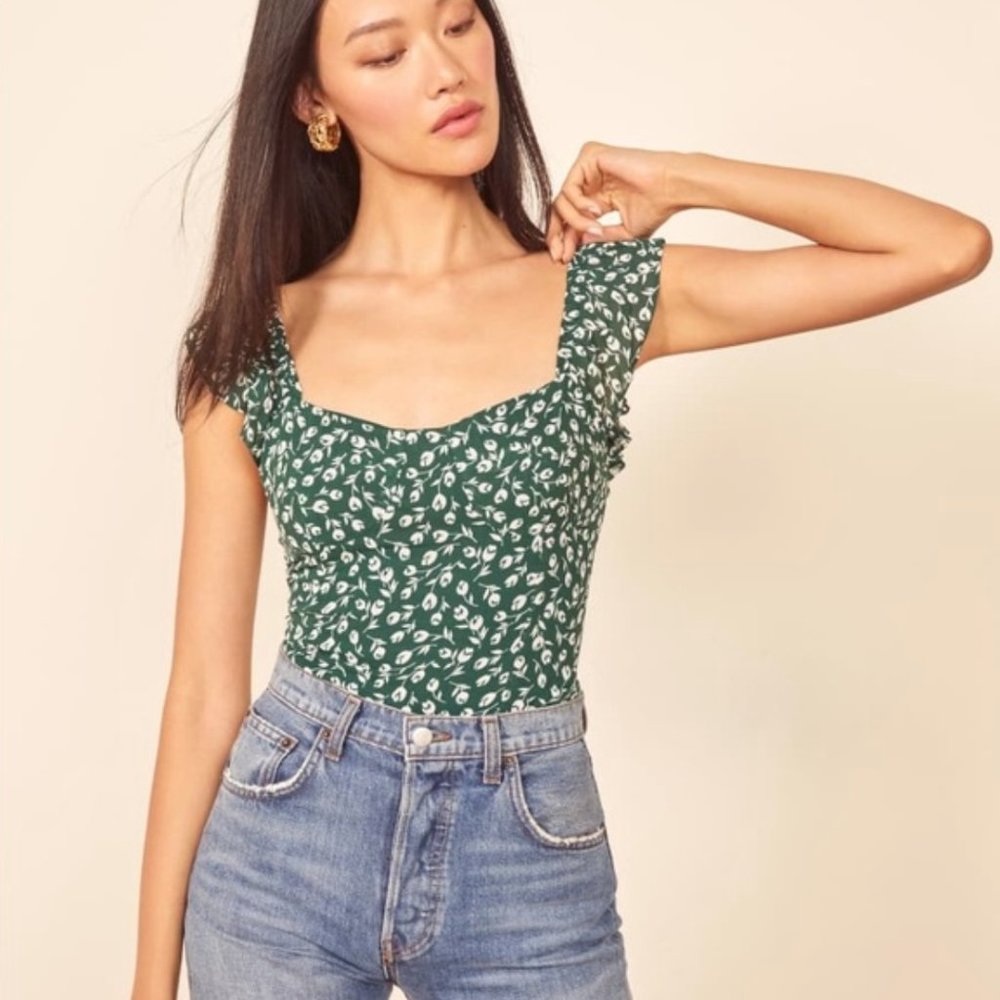 REFORMATION | Lisbon Green Tank Top